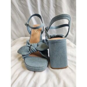 Women's NEW Pop Block‎ Heel blue denim size 8 (A188)